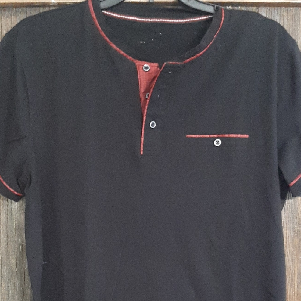 2 For $6 Elegant Black and Red Men's Casual Shirt